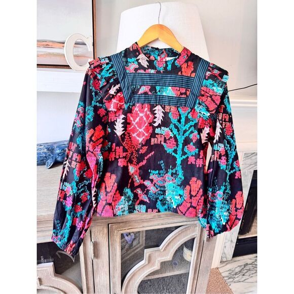 Bel Kazan Floral Printed Blouse Size Medium - Picture 1 of 9